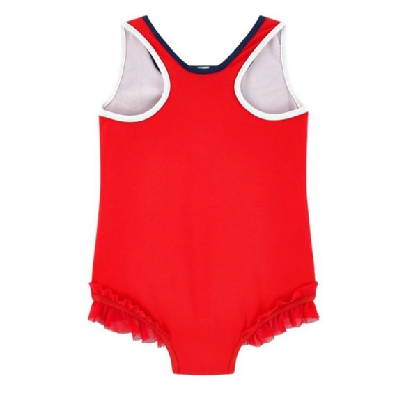 Moncler ENFANT logo frill trim swimsuit - Picture 2 of 2